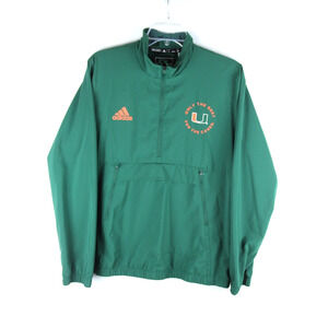 Adidas Aeroready Pullover Windbreaker Womens Medium Green Miami Hurricanes